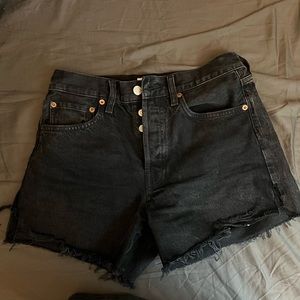agolde parker shorts size 25 black